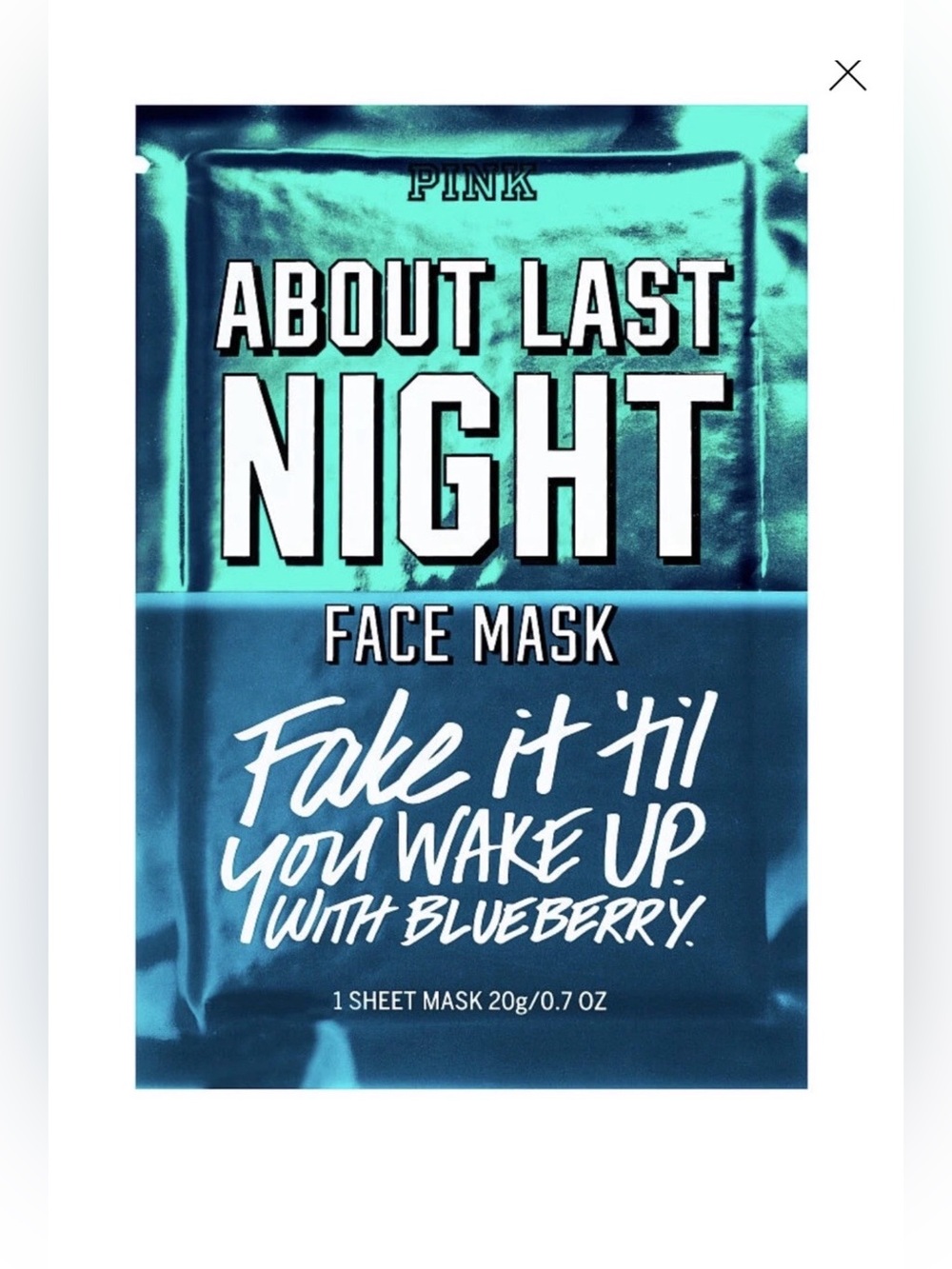 Victoria's Secret PINK About Last Night Sheet Face Mask ~ 0.7 oz.